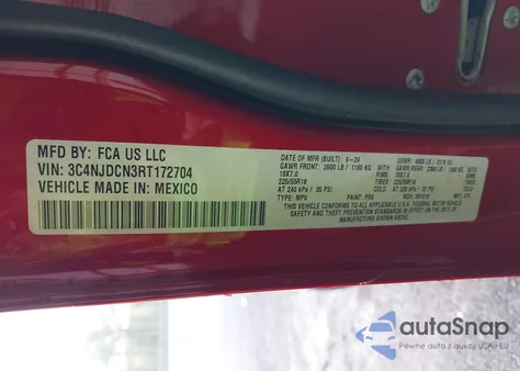 2024 Jeep Compass Limited 4X4 from USA, damaged, VIN 3C4NJDCN3RT172704